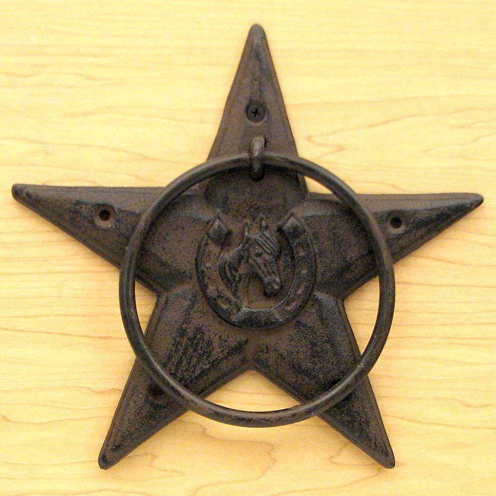 Front. BreeBe - Star Horsehead Towel Ring Set/2 - Brown.