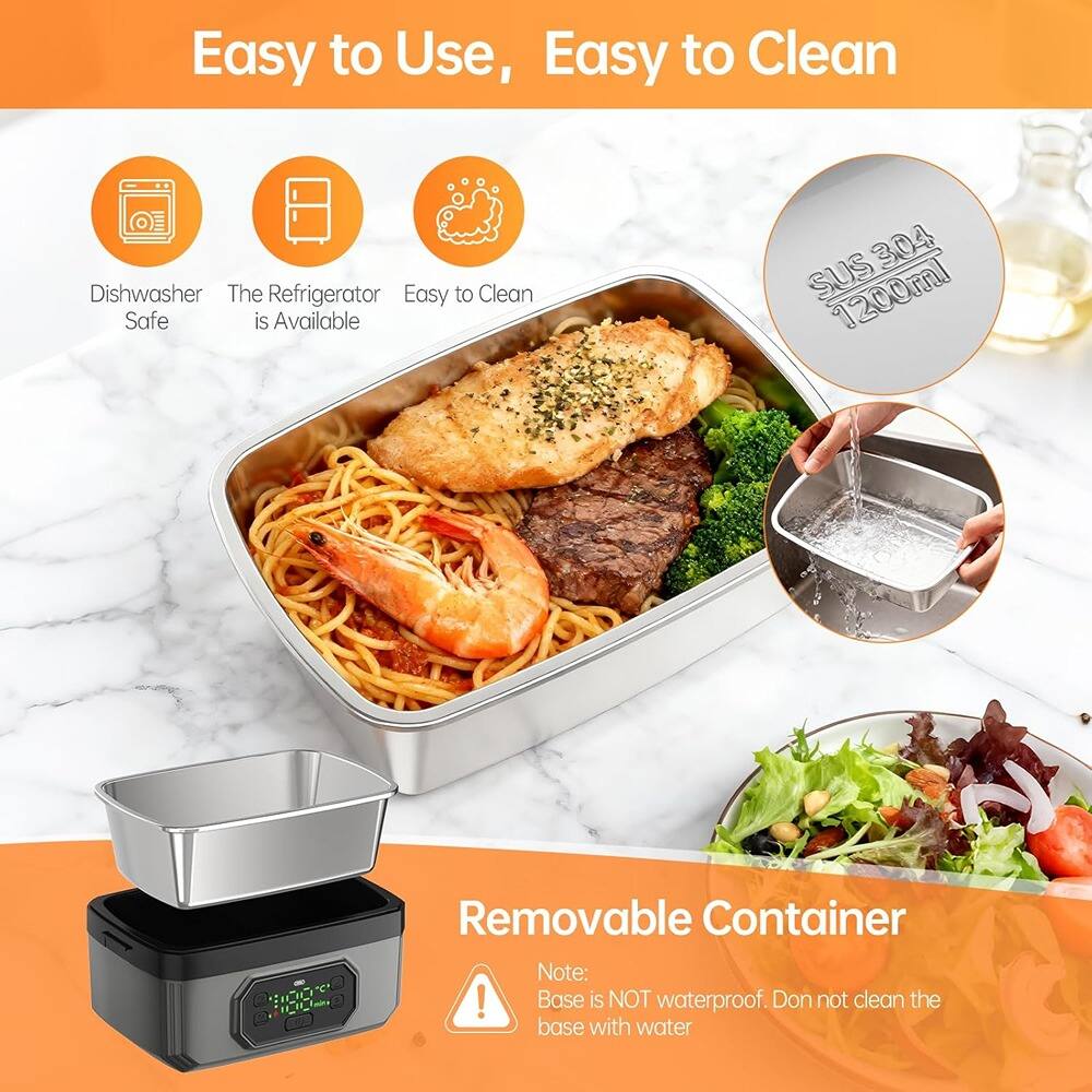 Easy to Use, Easy to Clean

- Dishwasher Safe
- The Refrigerator is Available
- Easy to Clean

SUS 304 1200ml

Removable Container

Note: Base is NOT waterproof. Do not clean the base with water