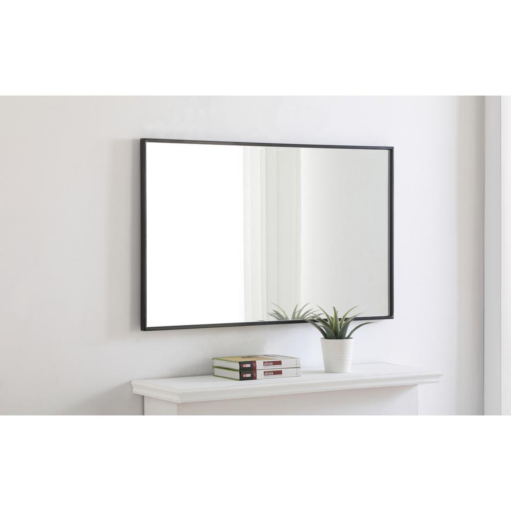 Back. Elegant Decor - Metal frame Rectangle Mirror 24 inch Black - Black.