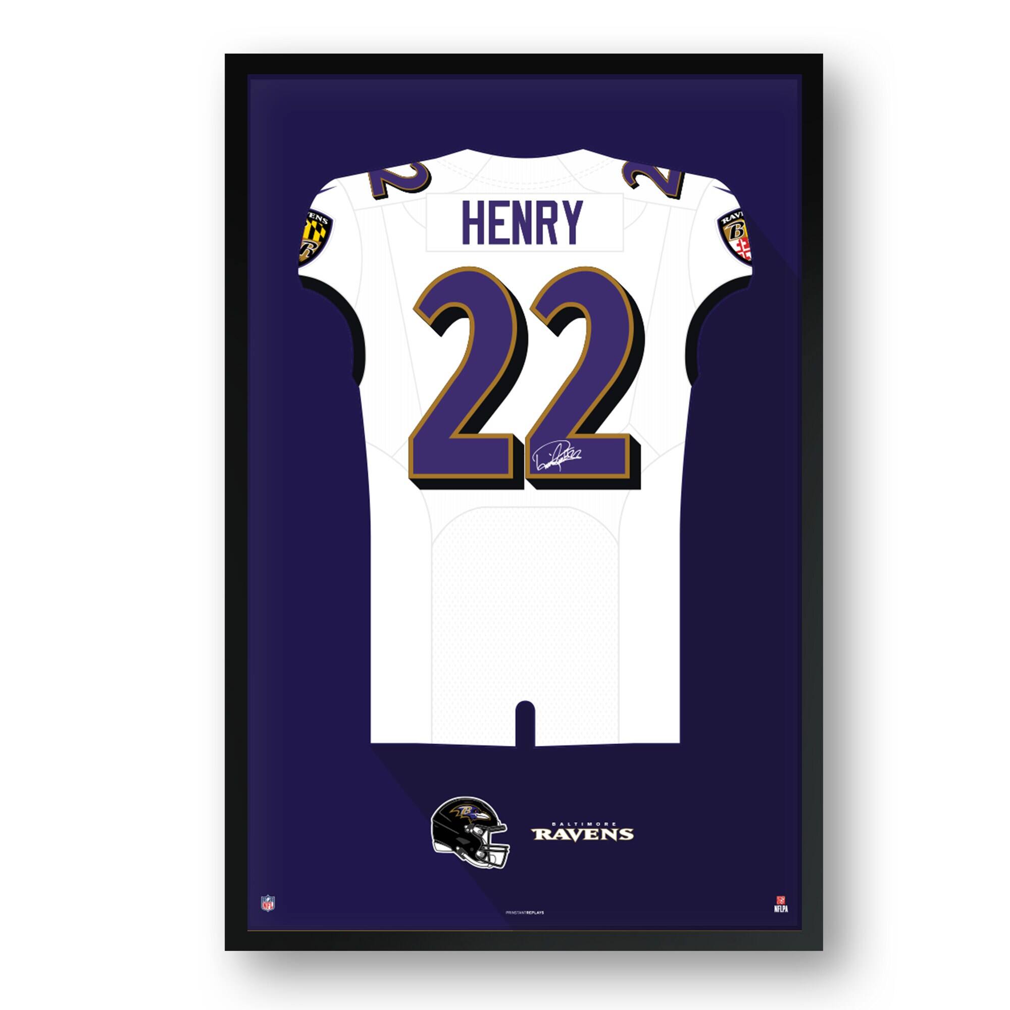 Derrick Henry Baltimore Ravens 14" x 20" Framed Jersey Art Print