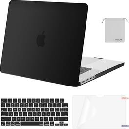 mosiso - 4-in-1 MacBook Pro 16 inch Case Compatible with Models A3429 A3428 A3403 A3186 A2991 A2780 A2485 - Black