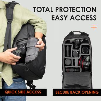 dslr backpack leather Camera - Waxed Canvas Camera and Lens Backpack 25L 1 Laptop Sleeve RR4-06C Leather Panel Camera Backpack