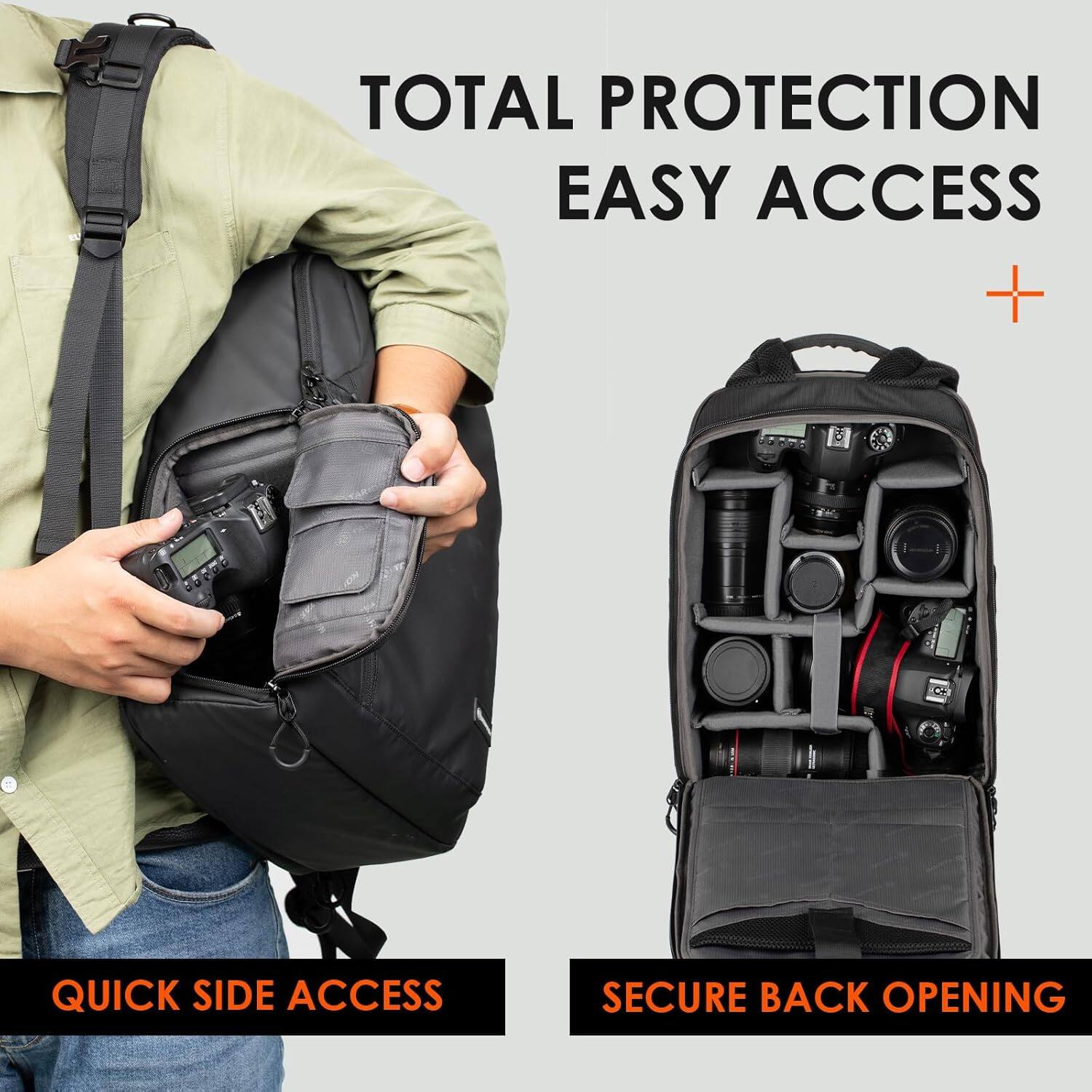 TOTAL PROTECTION  
EASY ACCESS  

+  

QUICK SIDE ACCESS  

SECURE BACK OPENING