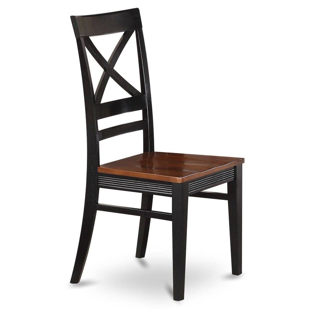 Front. East West Furniture - Quincy Dining Dining room Chair With X-Back in Black & Cherry Finish - Black & Cherry.