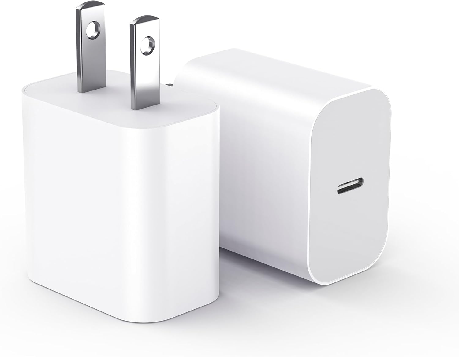 Front. Schertz - 2-Pack USB-C Charger Block for iPhone & iPad – MFI Certified Fast Charging Wall Adapter - white.