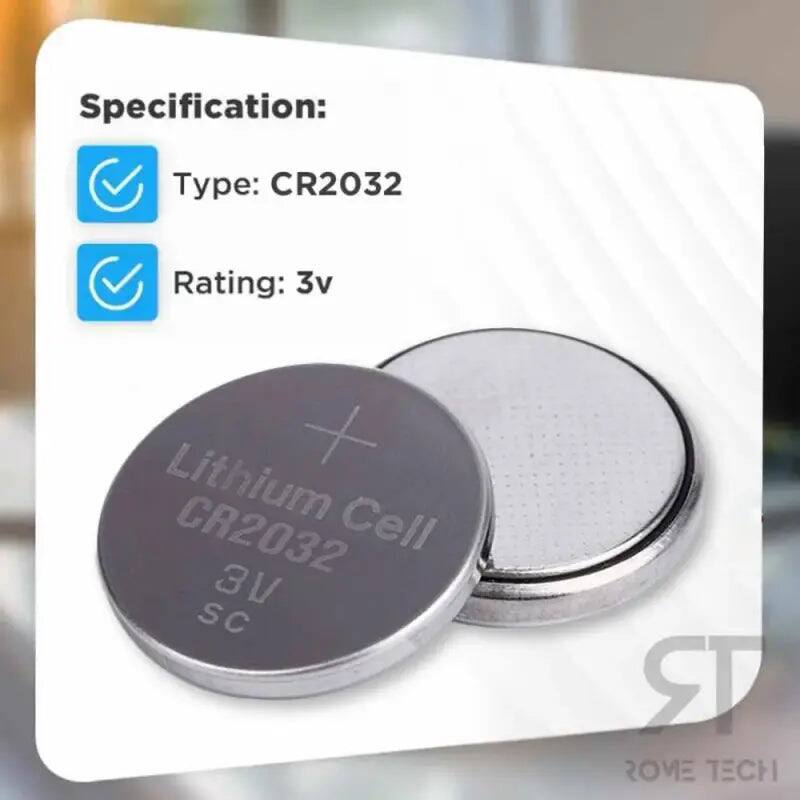 Specification:  
Type: CR2032  
Rating: 3v  

CR2032 Cell 3V SC  

ROME TECH