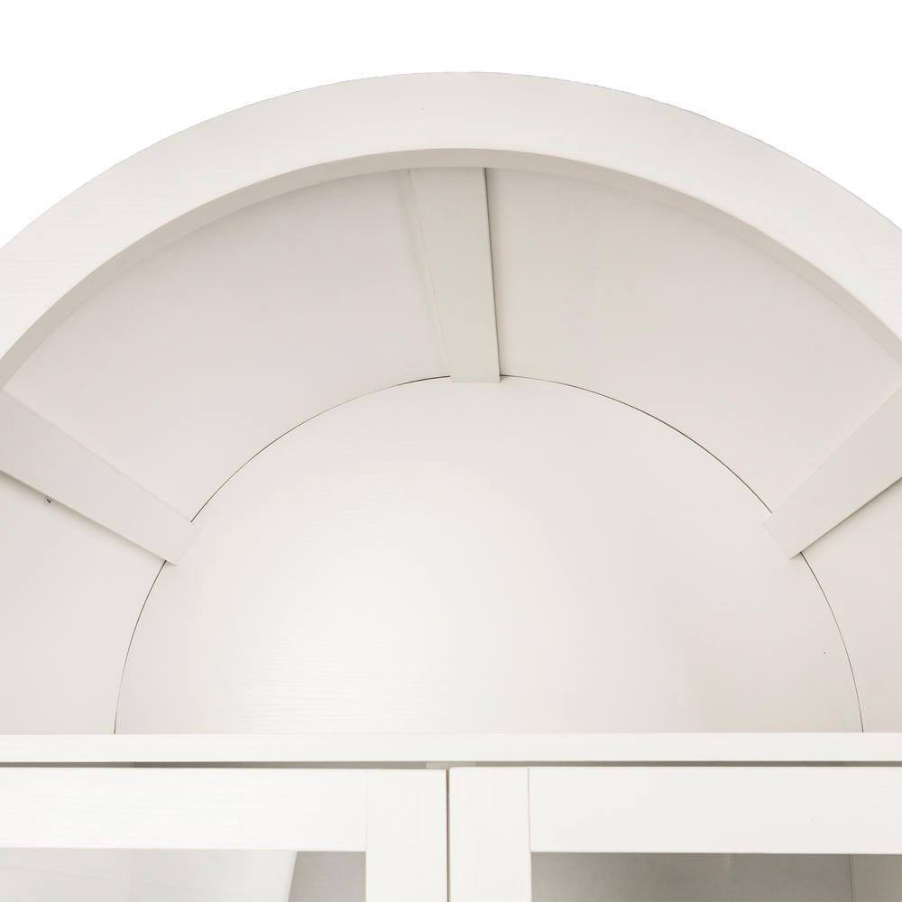Alt View 2. Kadyn - 71" Tall Arched Farmhouse Pantry with Glass Door and Adjustable Shelves - White - White.