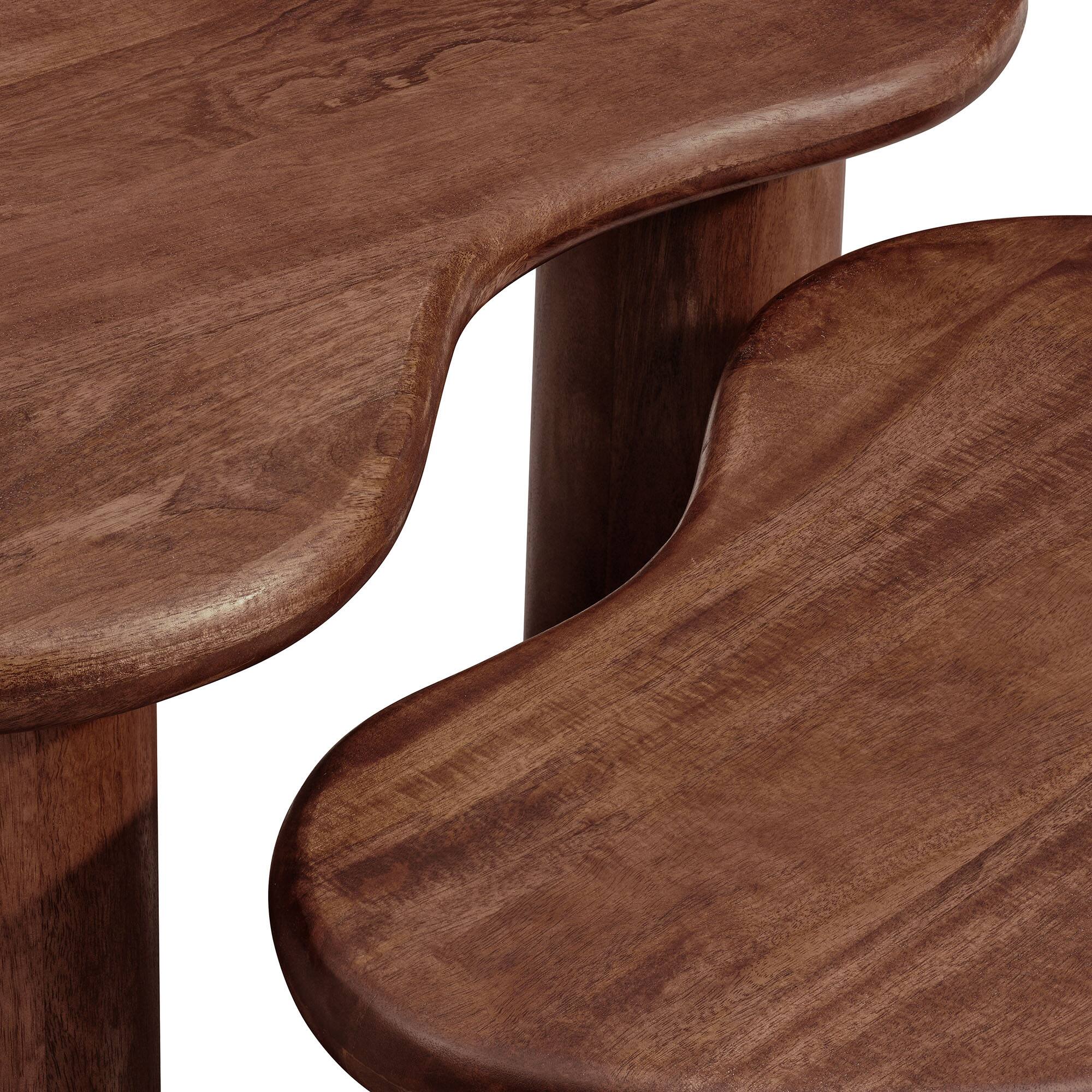 Alt View 6. Modway - Hackney Mango Wood Nesting Coffee Table Set by Modway - Walnut.
