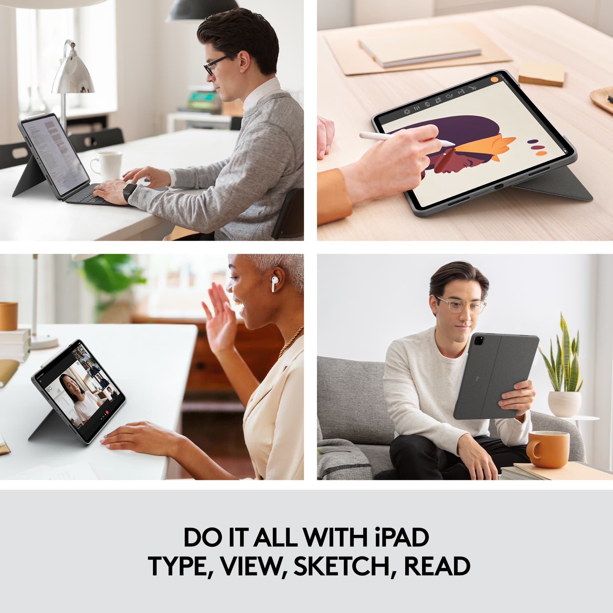 You can do it all with an iPad: type, view, sketch, and read.