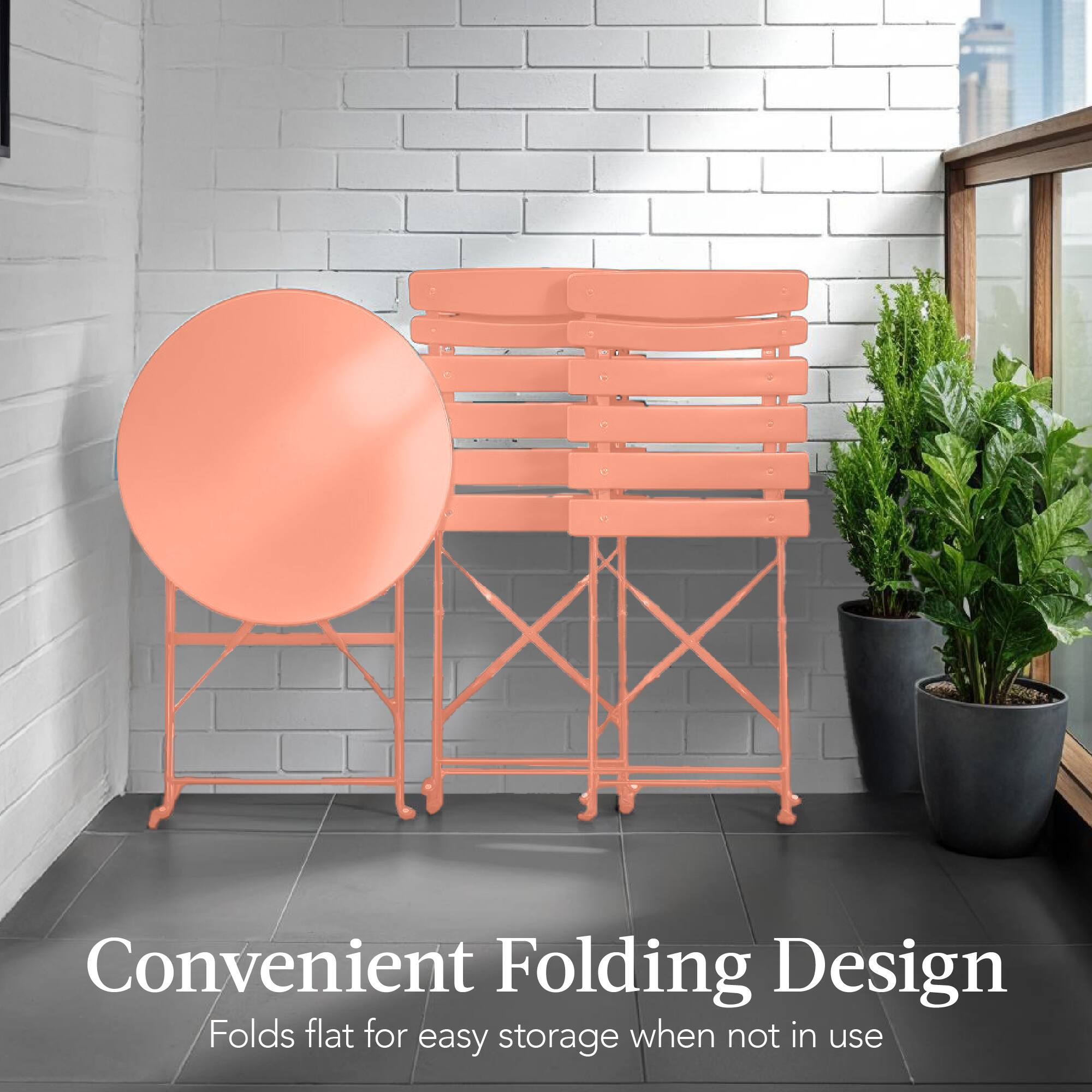 Convenient Folding Design  
Folds flat for easy storage when not in use