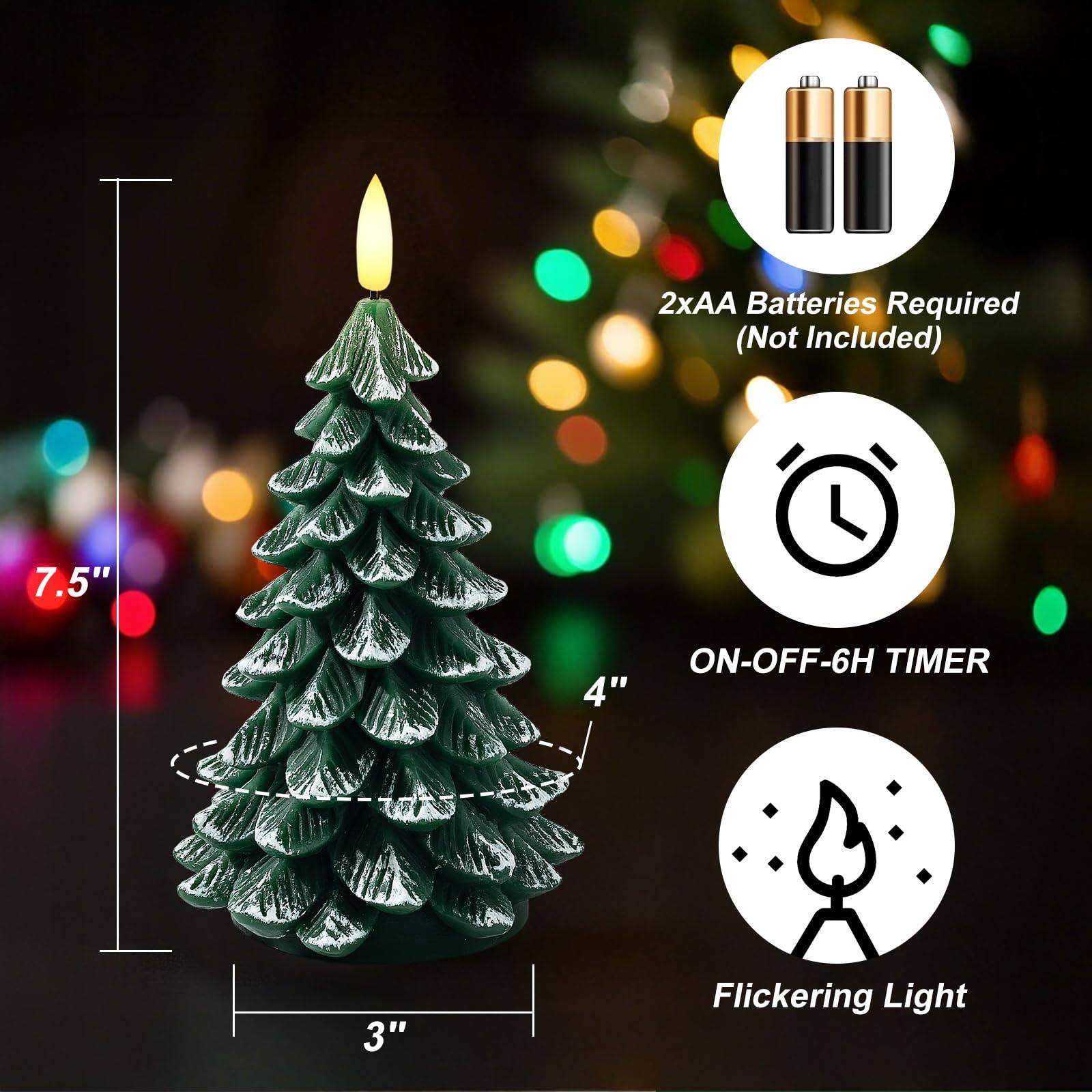 2xAA Batteries Required (Not Included)  
7.5"  
ON-OFF-6H TIMER  
4"  
Flickering Light  
3"