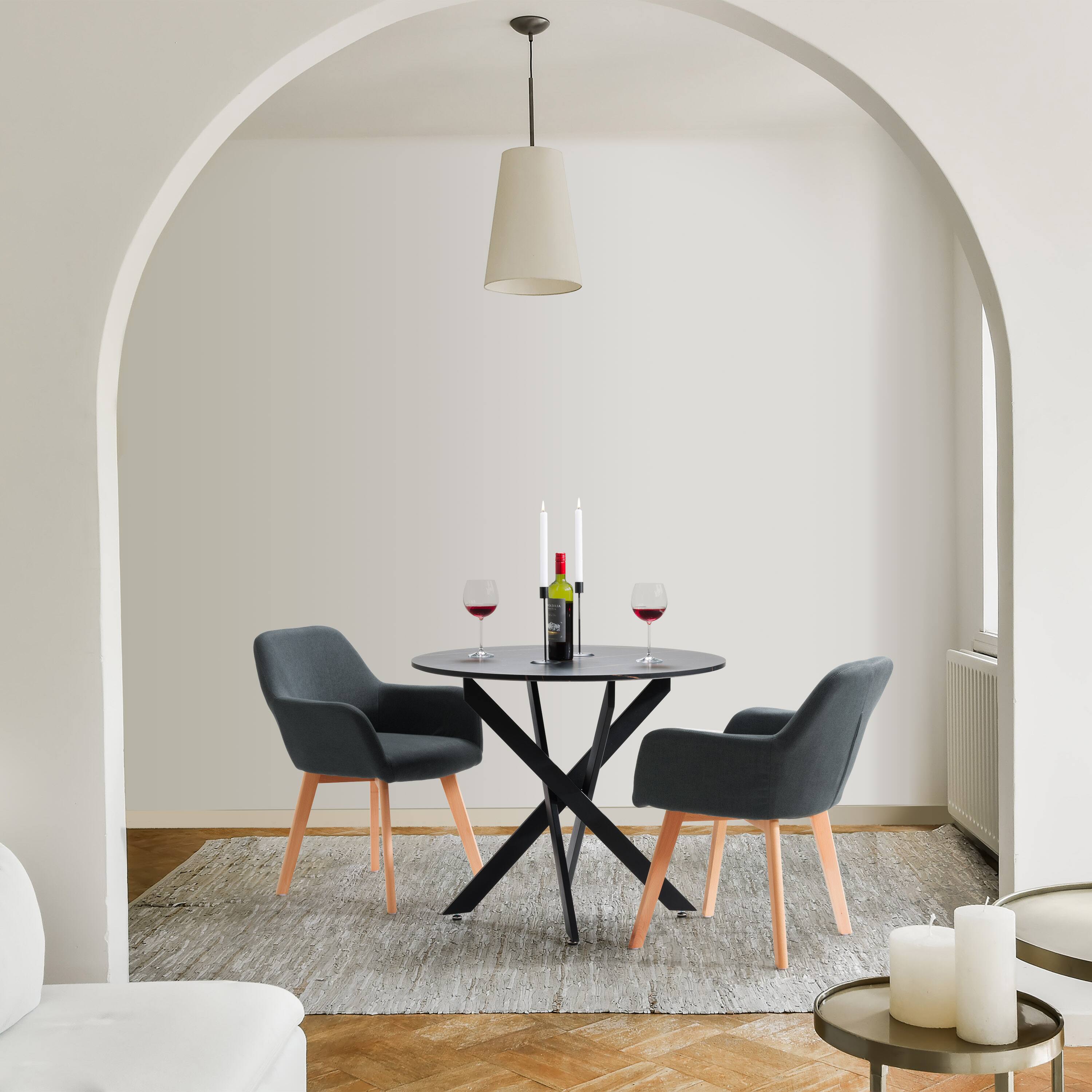 Alt View 11. CorLiving - Ayla Upholstered Side Chair - Dark Grey.