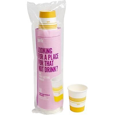 Perk  
LOOKING FOR A PLACE FOR THAT HOT DRINK?  
50 TCAN HANDLE  
PERFECT FOR COLD OR HOT DRINKS