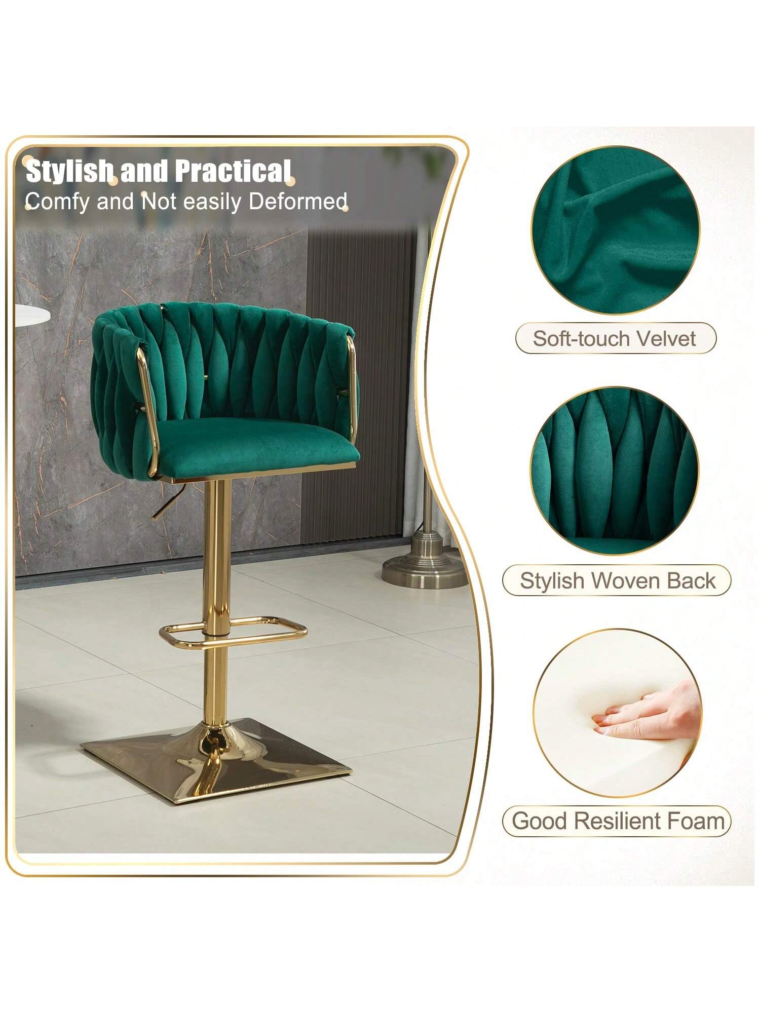 Stylish and Practical  
Comfy and Not Easily Deformed  

Soft-touch Velvet  
Stylish Woven Back  
Good Resilient Foam