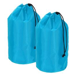Unique Bargains - Stuff Sack, Portable Waterproof Ultralight Drawstring Dry Bag w/ Toggle, 7x13in, 2pcs for Backpacking/Camping - Bright Blue