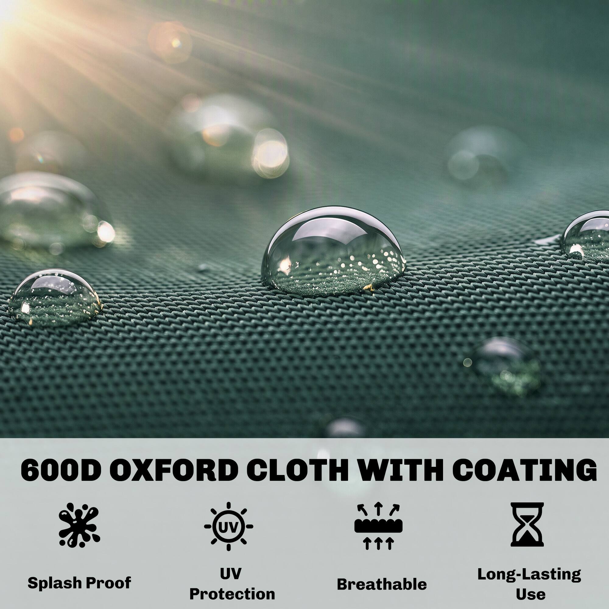 600D Oxford Cloth with Coating

- Splash Proof
- UV Protection
- Breathable
- Long-Lasting Use