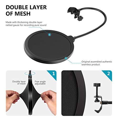 **DOUBLE LAYER OF MESH**

Made with thickening double-layer netted gauze for recording pure sound

1. Double layer of mesh
2. Free angle adjustable

Original assembled authentic seamless product