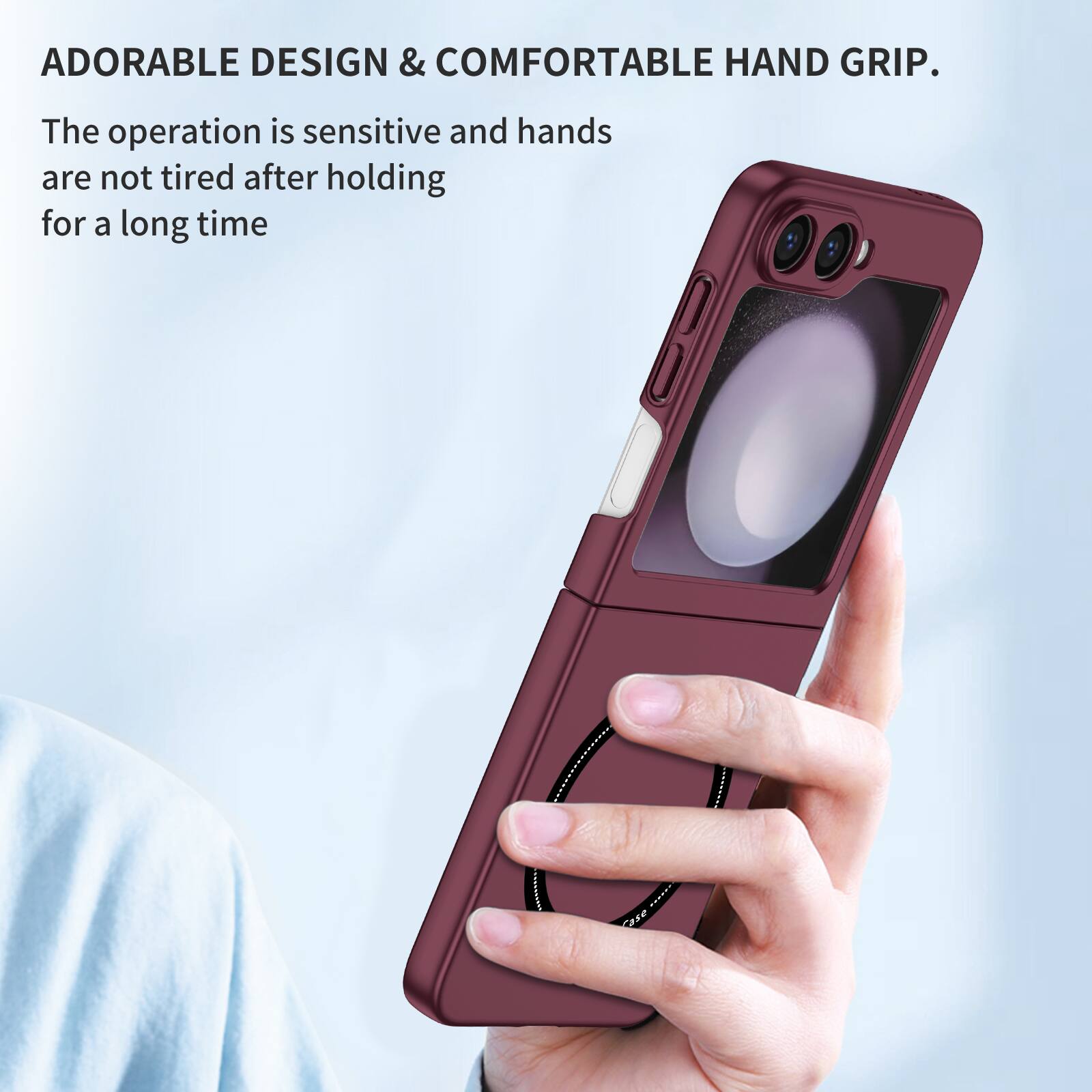 ADORABLE DESIGN & COMFORTABLE HAND GRIP.  
The operation is sensitive and hands are not tired after holding for a long time.