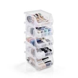 Sorbus - Small Open Front Stackable Clothing Storage Bin – Closet & Wardrobe Organizer - Clear