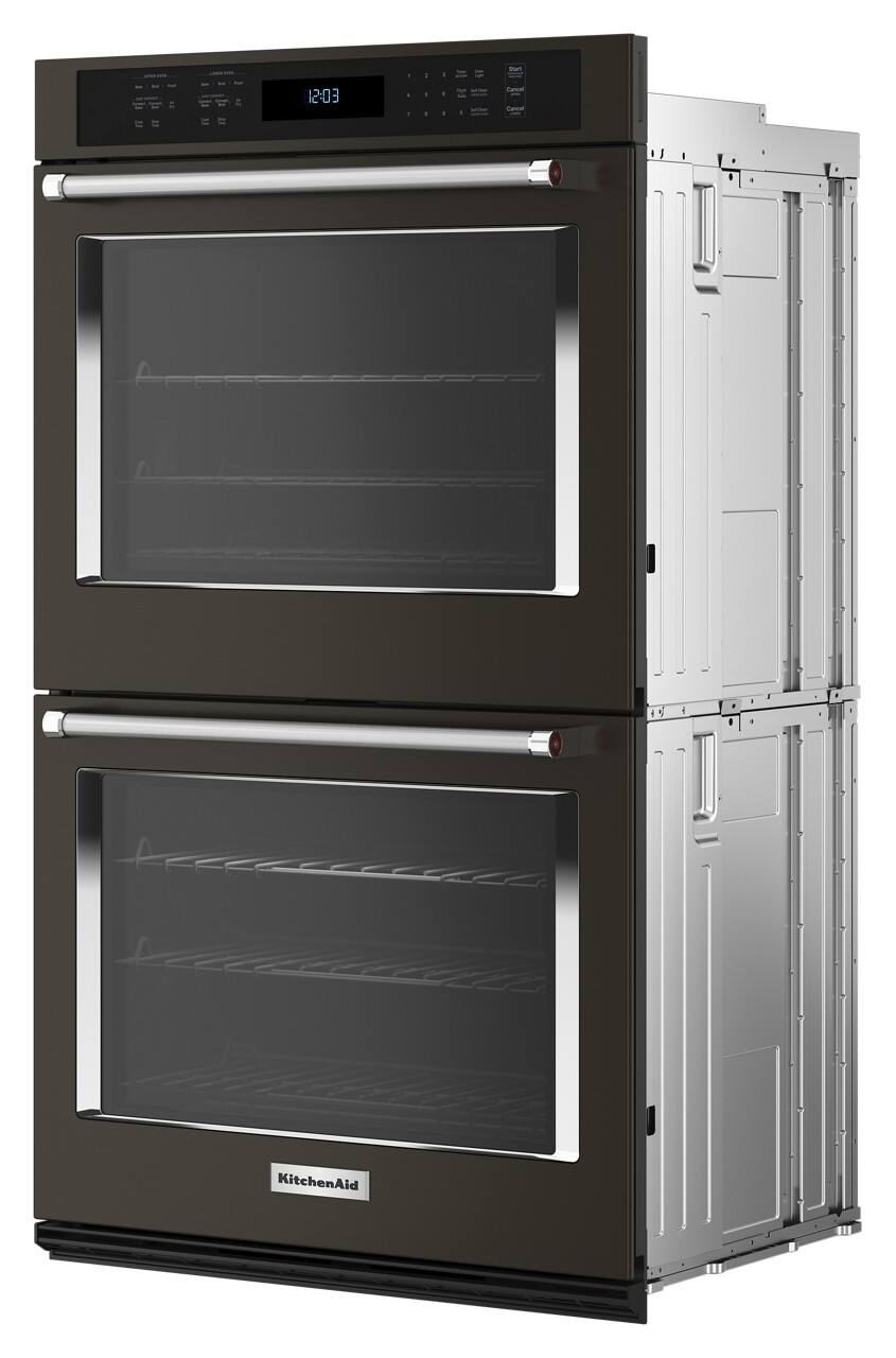 Alt View 2. KitchenAid - 30" Built-In Electric Convection Double Wall Oven with Air Fry Mode - Black Stainless Steel.