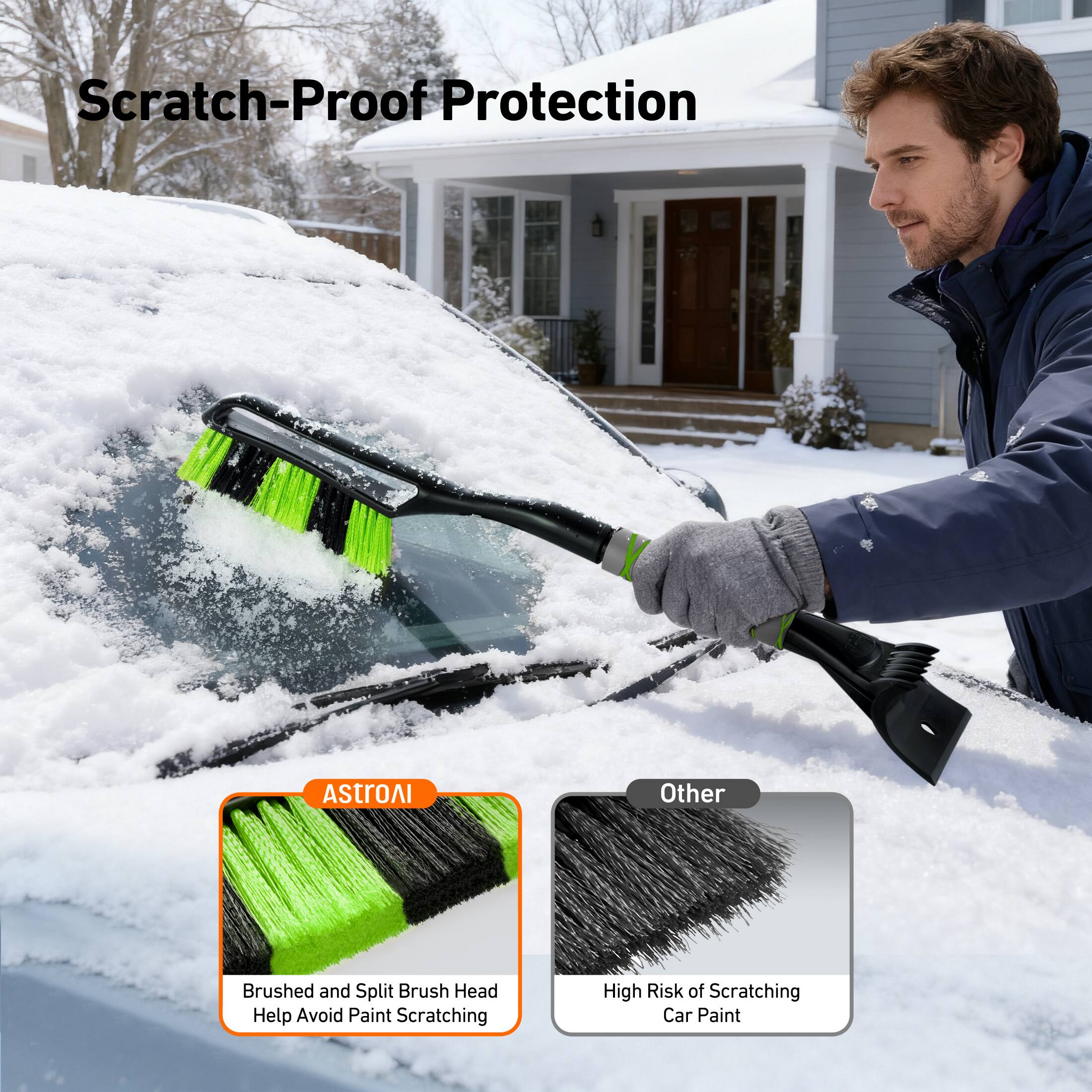 Scratch-Proof Protection

AstroAI
Brushed and Split Brush Head
Help Avoid Paint Scratching

Other
High Risk of Scratching Car Paint