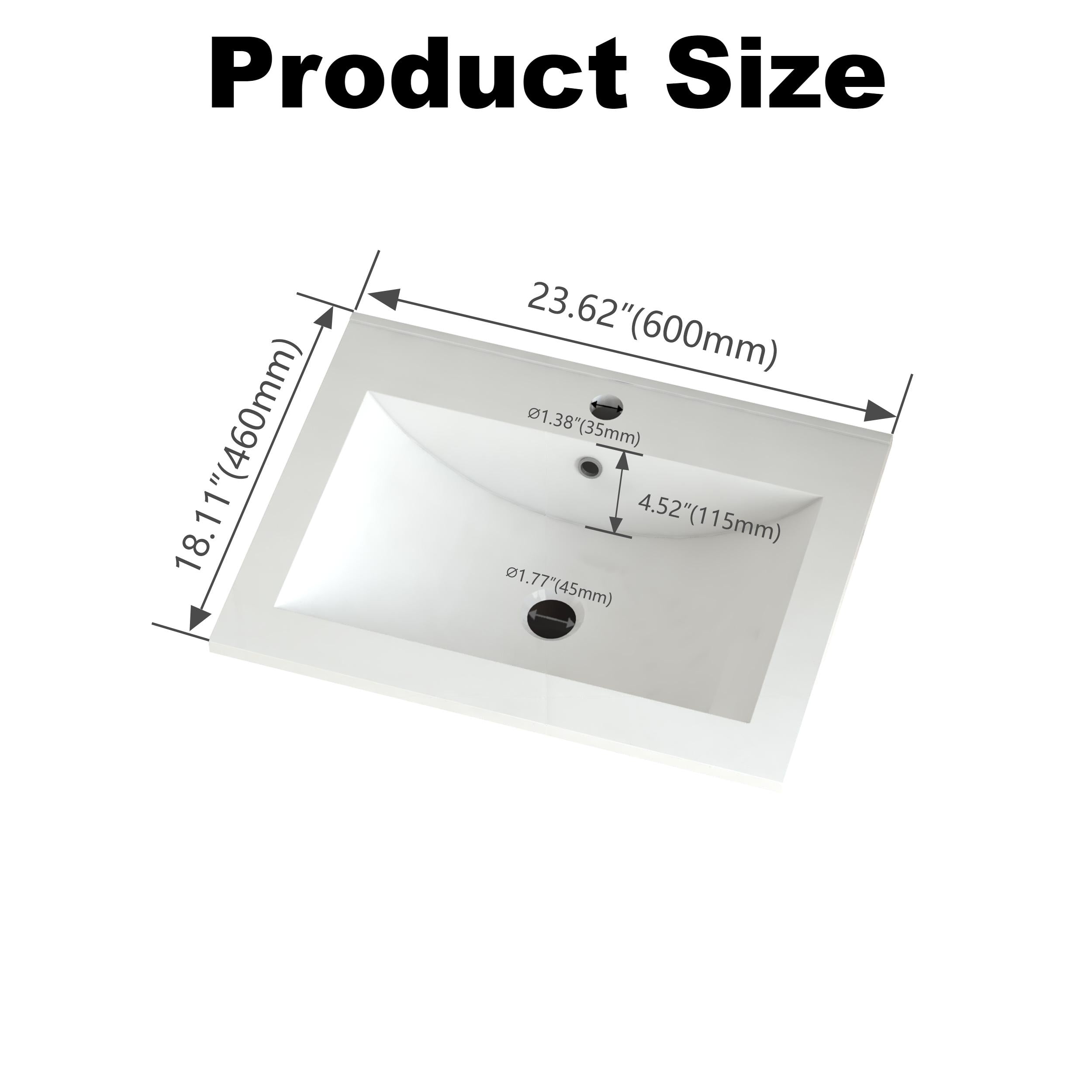 Product Size

18.11" (460mm)  
23.62" (600mm)  
1.38" (35mm)  
4.52" (115mm)  
1.77" (45mm)