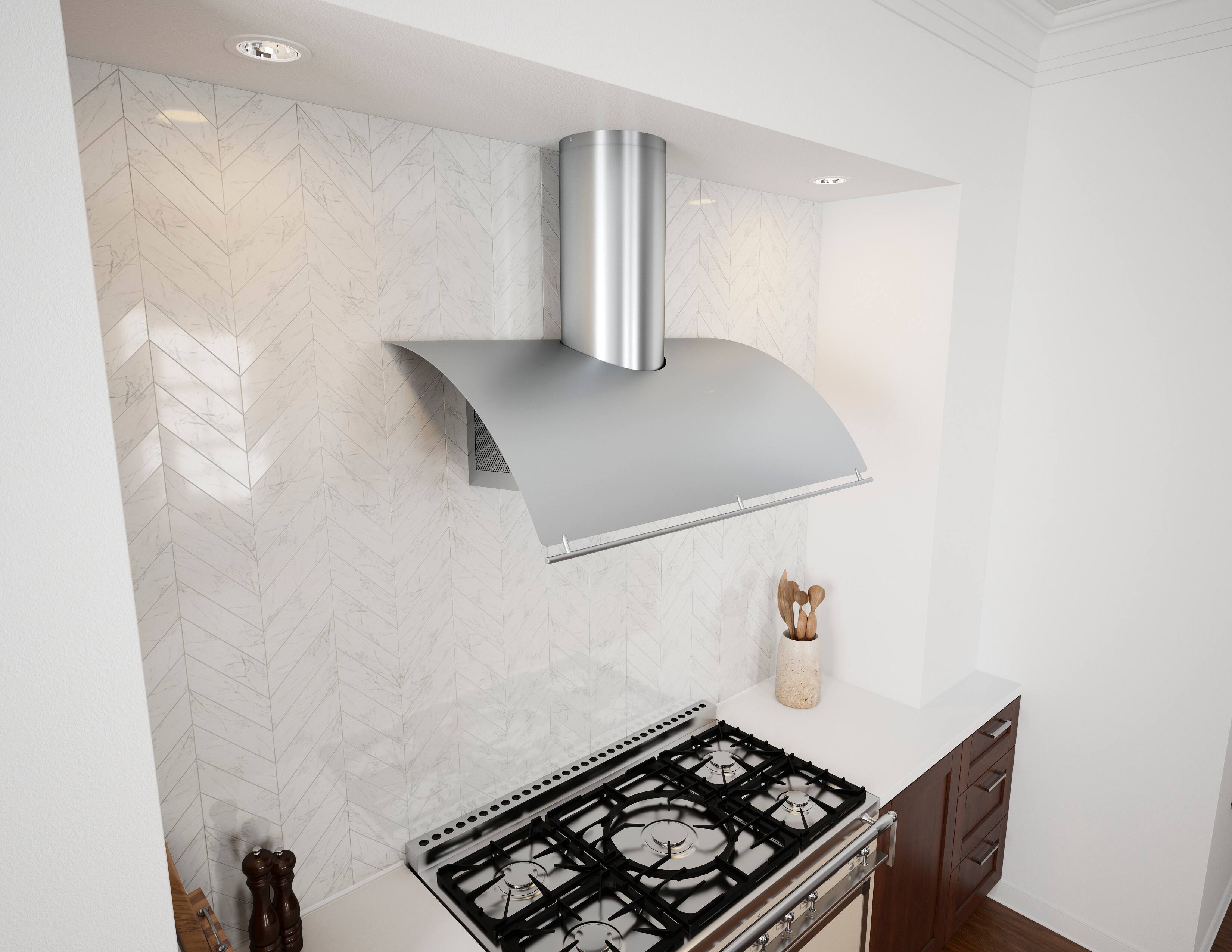 Alt View Zoom 14. Zephyr - 36 inches - Externally Vented - Shell Range Hood - Stainless Steel.