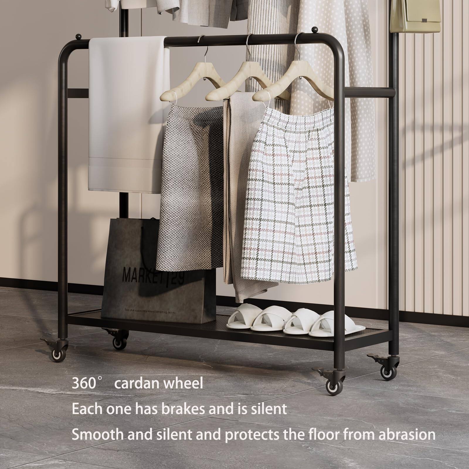 360° cardan wheel  
Each one has brakes and is silent  
Smooth and silent and protects the floor from abrasion