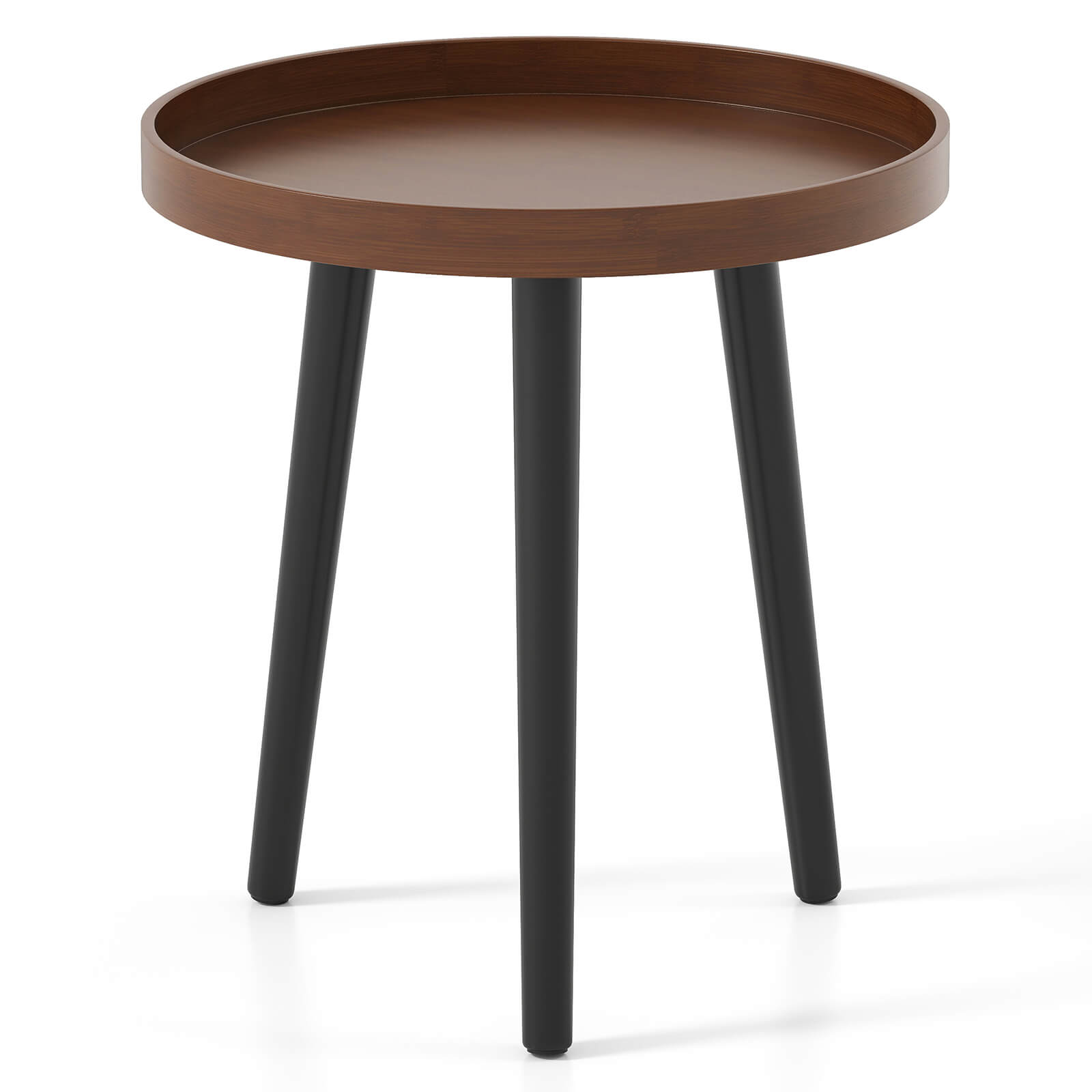 Angle. Costway - Costway 1 PCS Round Side Table Sofa Coffee End Accent Table Nightstand Home Furniture - Brown.