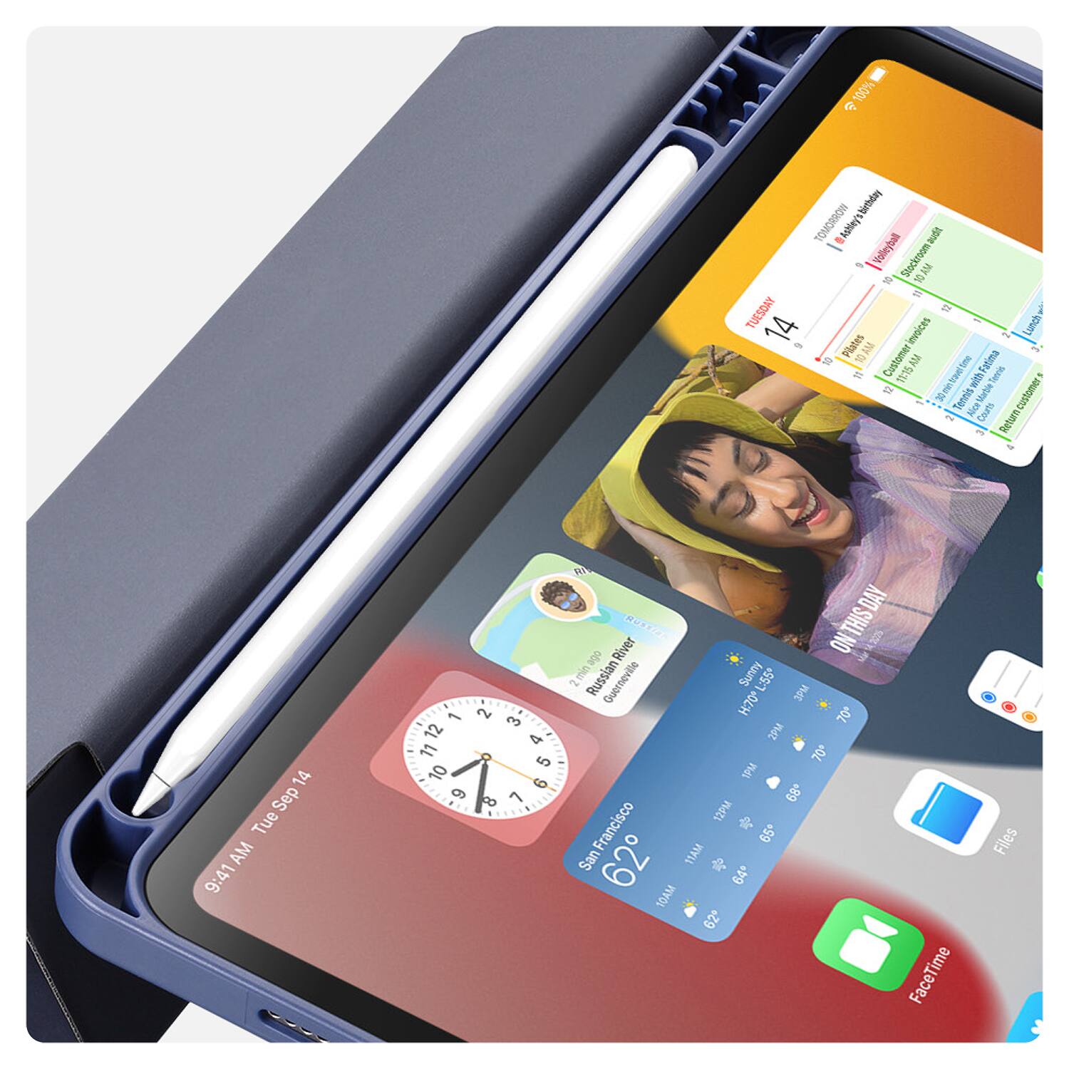 100% D Nintuday TOMORROW ripl ugne Voleyball Stockroom 10AM T TUESDAY - 14 invsices Lunch Plates 10AM OL Customerinvsices 15AM tme Fatima Tatein I f e a customer BE Tennis Alcn Cours Return 14 Sep Tue AM 9:41 River RUESIC ONTHISDAY THIS abe min Russian Guerneville Sunny U55 2 OCH 3PM 1 2 70 3 12 4 29M 11 70 5 10 1PM 6 6 8  68 129M SanFrancisco 65 San 62 11AM & 64 10AM 62 FaceTime Files