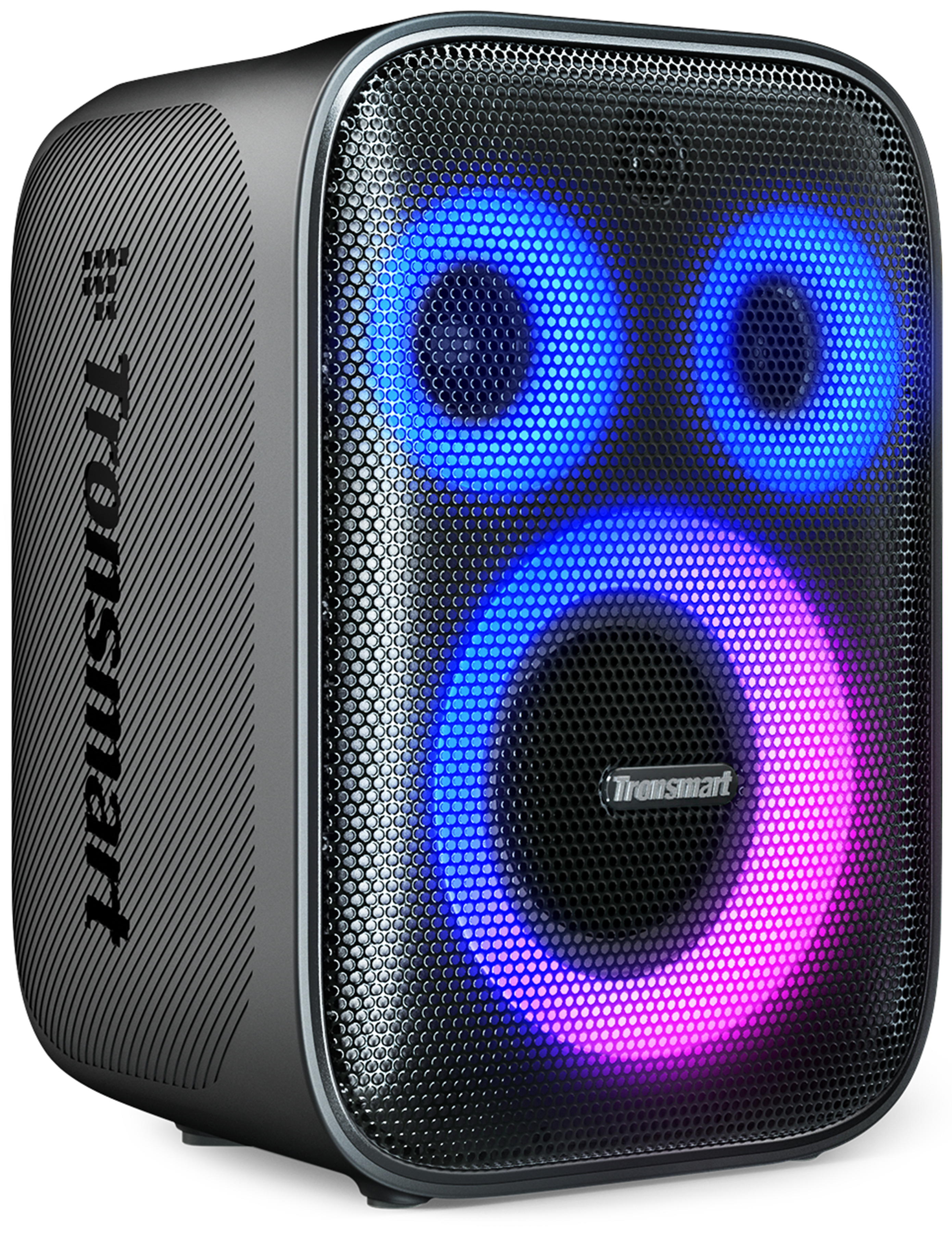Tronsmart - Halo 200 Portable Party Speaker, 3-Way 120W Sound, 108dB Loud, Dynamic Light Show, 18H Playtime, Splash Proof, Custom EQ - Black