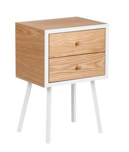Universal Expert - Abacus 2 Drawer Side Table - Oak and White