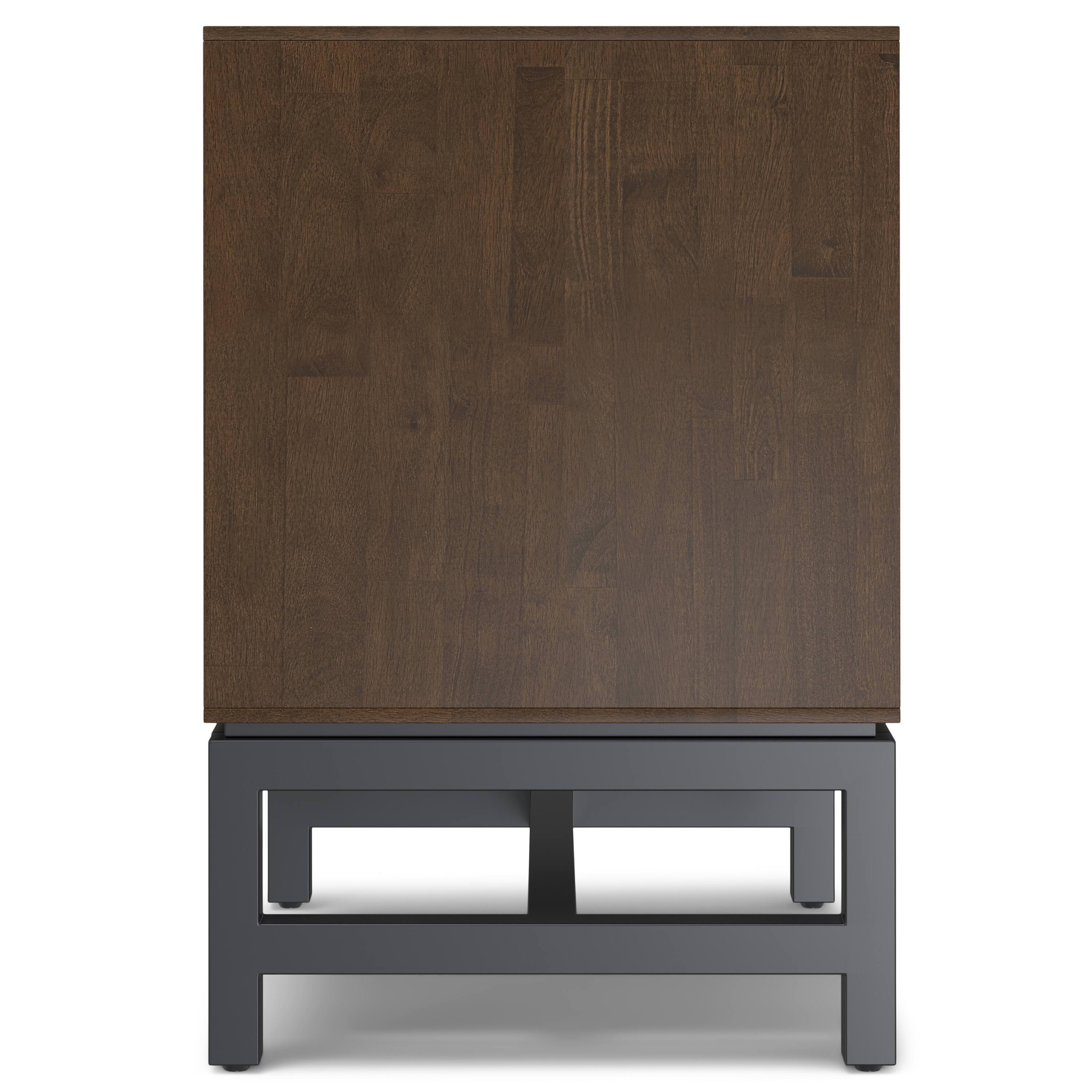 Alt View 3. Simpli Home - Simpli Home Banting 20 inch Wide Solid Wood Mid Century Nightstand in Walnut Brown - Walnut Brown.