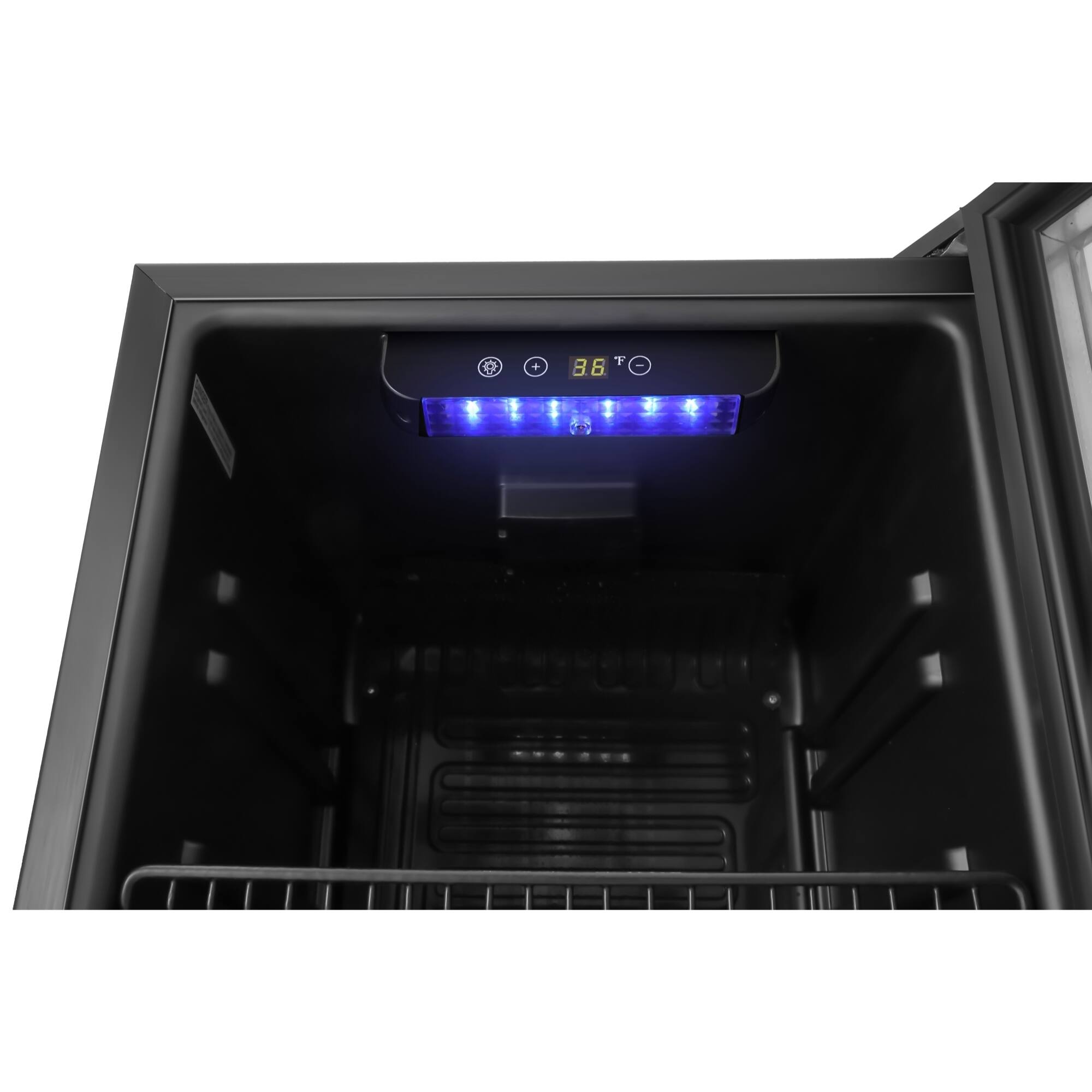 Alt View 5. Koolmore - 18 in. 3.2 Cu. Ft. Beverage Refrigerator Merchandiser with Stainless Steel Trim and Touch Panel (KM-BR32SS) - Black.