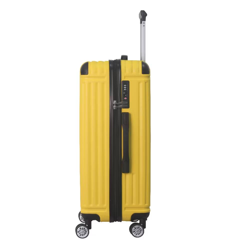 Alt View 6. Bestier - 3-Piece ABS Hardshell Luggage Set (20”/24”/28”) with TSA Lock, Silent Spinner Wheels & Telescopic Handle - Yellow.