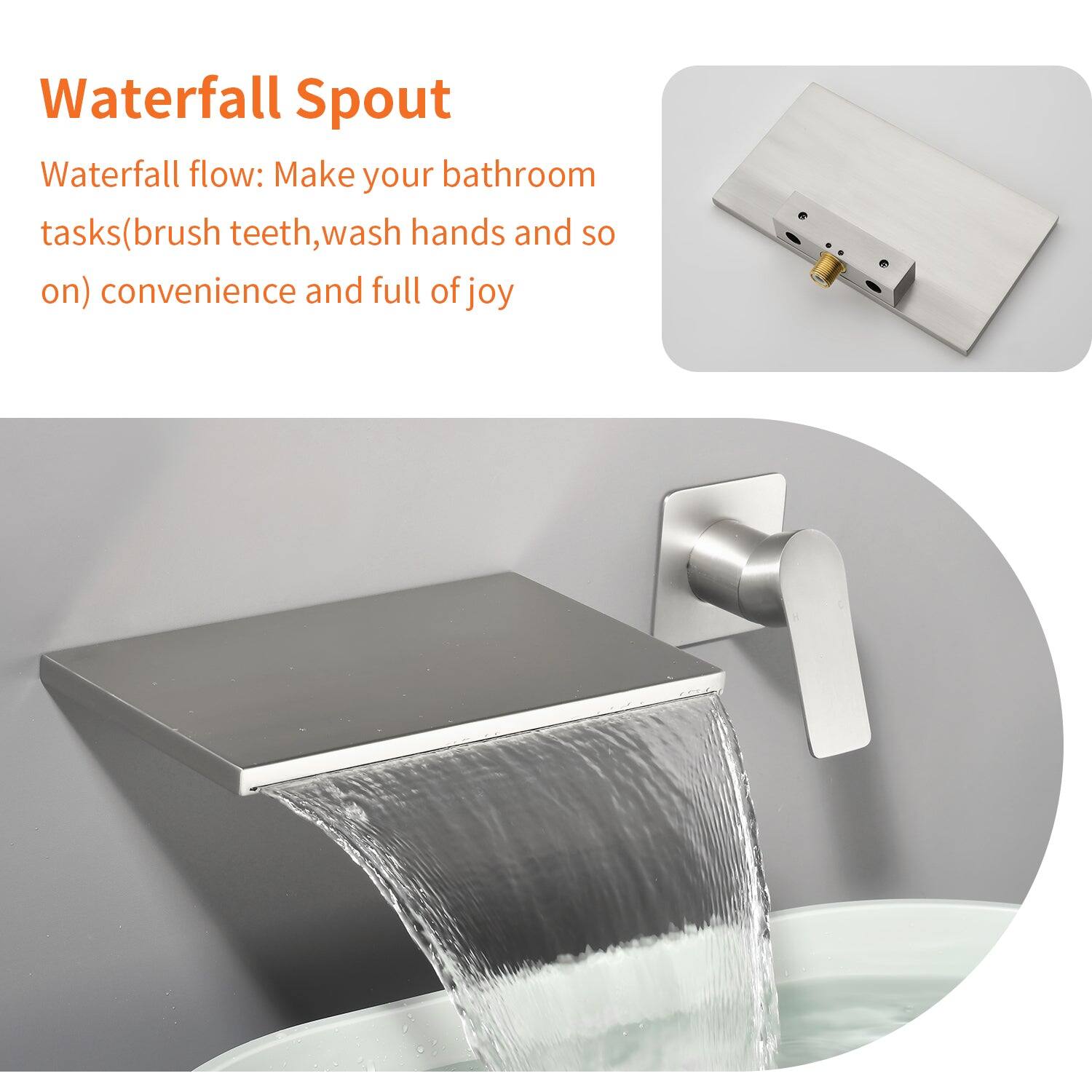Waterfall Spout

Waterfall flow: Make your bathroom tasks (brush teeth, wash hands and so on) convenience and full of joy
