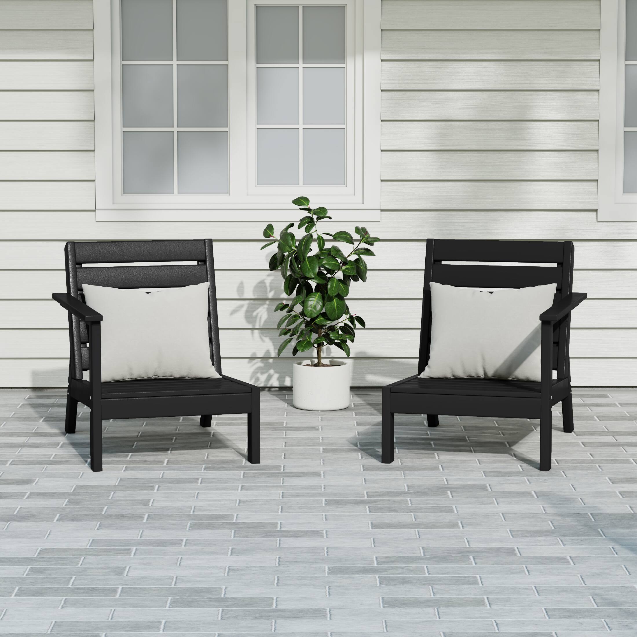 Angle. WestinTrends - WestinTrends Avalon Outdoor Patio HDPE Deep Seating Sectional Loveseat - Black.