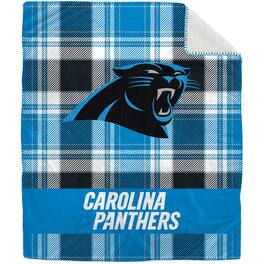 Pegasus - Carolina Panthers 50" x 60" Plaid Flannel Sherpa Plush Blanket - Multicolor