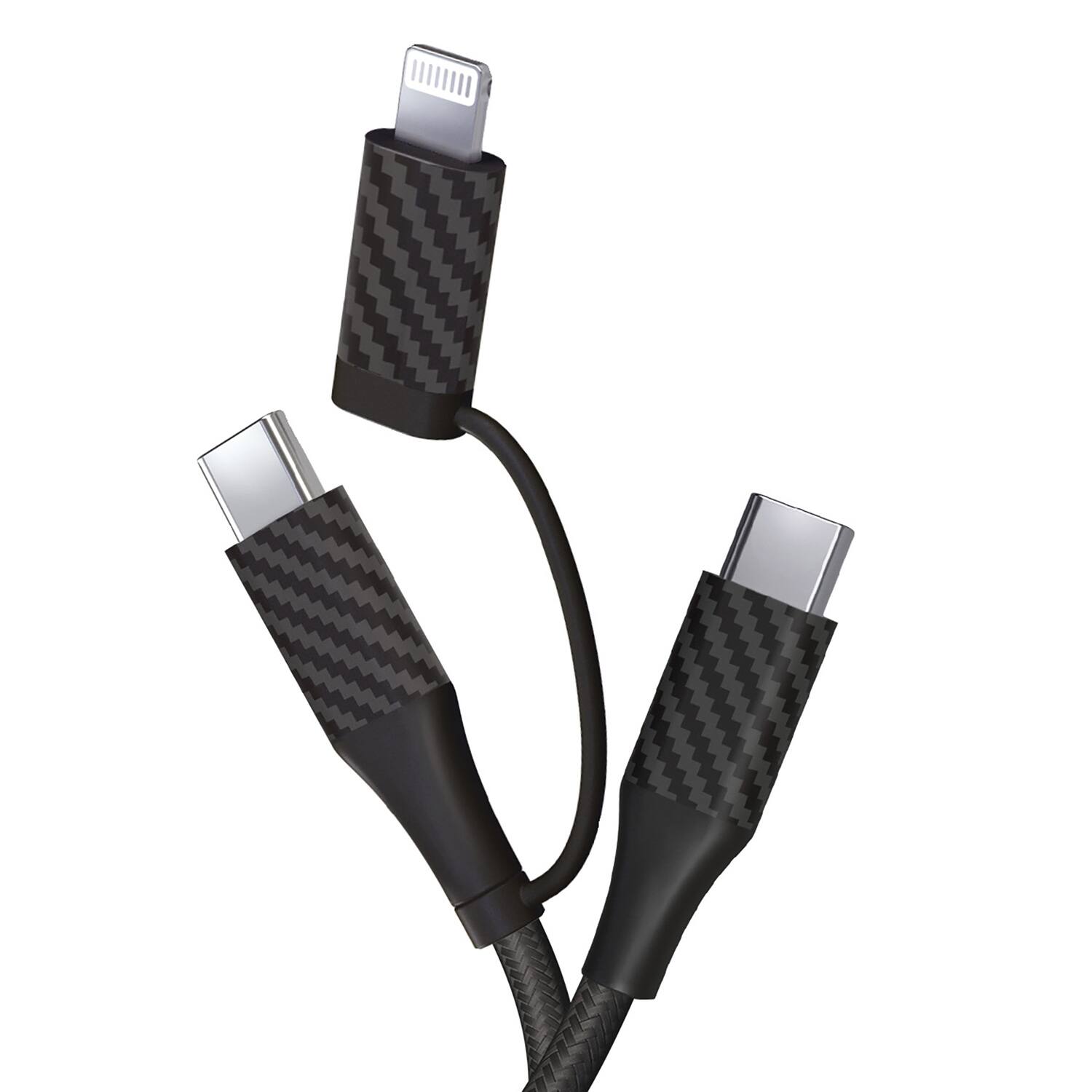 Alt View 10. HyperGear - TECHcessories 30-Watt USB-C PD Charging Kit with Travel Pouch - Carbon Fiber.