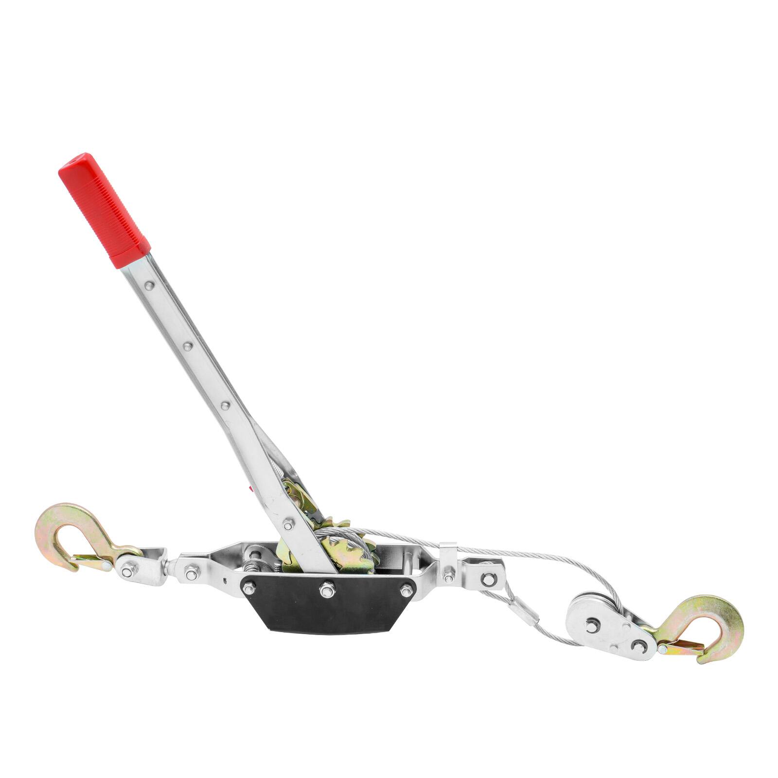 Alt View 5. VEVOR - Come Along Winch, 2 Ton (4,409 lbs) Pulling Capacity, 12 ft Steel Cable, 2 Hooks, Heavy Duty Ratchet Power Puller Tool - Silver;Black.