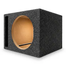 Front. QPower - Q Power 10" Heavy-Duty Single Vented Vehicle Subwoofer Enclosure Woofer Box - Gray.