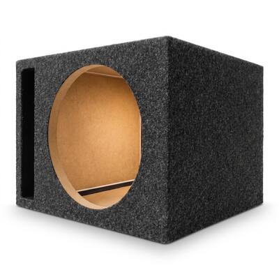 Front. QPower - Q Power 10" Heavy-Duty Single Vented Vehicle Subwoofer Enclosure Woofer Box - Gray.