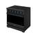 Angle. Thor Kitchen - Gordon Ramsay Series by Thor Kitchen 6.0 Cu. Ft Freestanding Electric Range with Navy Blue Hardware - Black.
