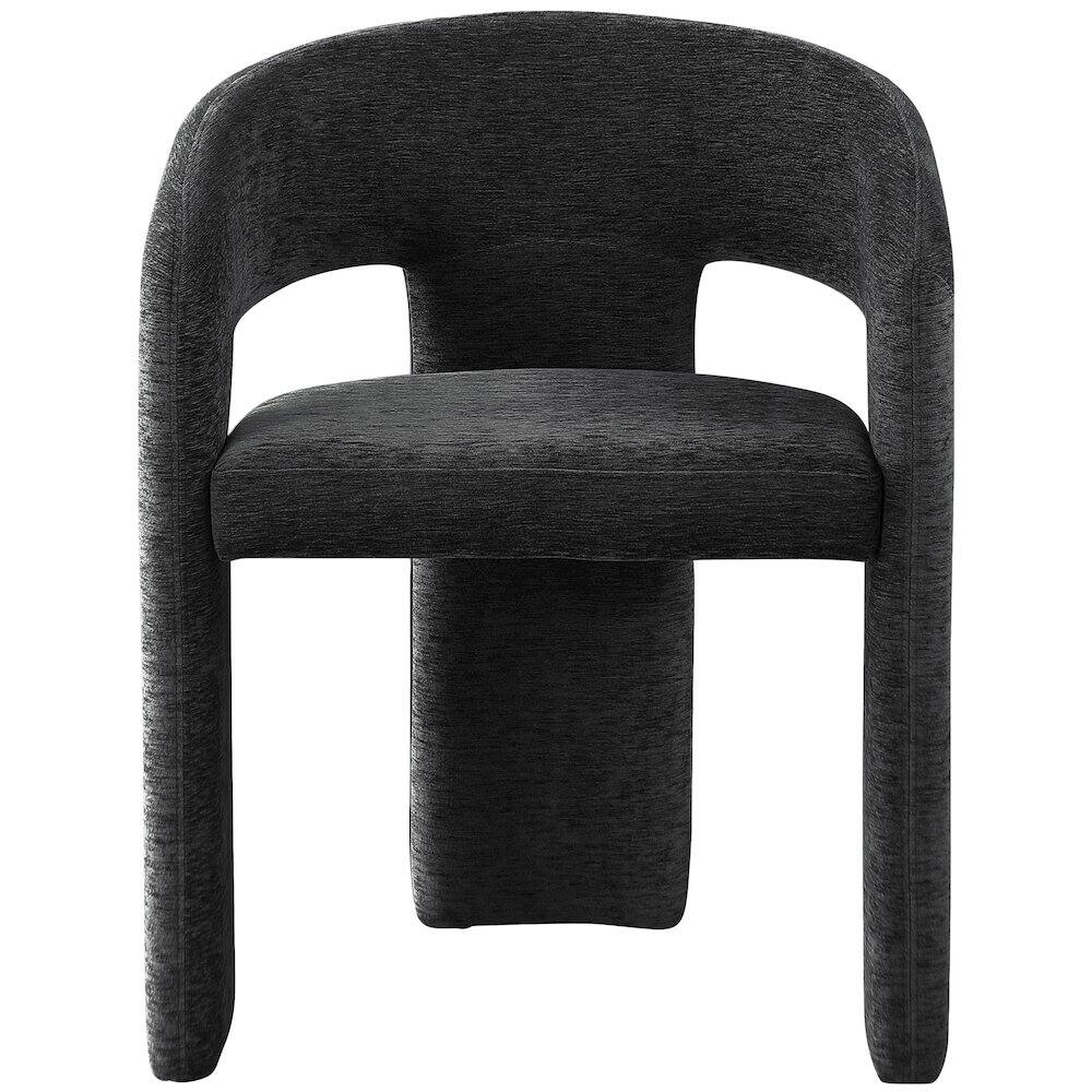 Alt View 2. Meridian Furniture - Rendition Black Plush Fabric Dining Chair Set of 2 - Black.