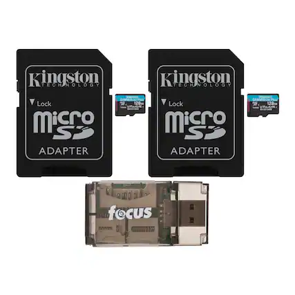 Kingston TECHNOLOGY
Lock
microSD
ADAPTER
Kingston TECHNOLOGY
Lock
microSD
ADAPTER
Kingston TECHNOLOGY
CANVAS Go! Plus
128GB
UHS-I U3 A1
focus