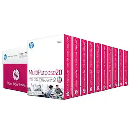 HP - 8.5" x 11" Multipurpose Paper, 20 lbs., 96 Brightness, 5000 Sheets/Carton (HPM1120) - White