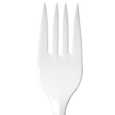 Alt View 4. Dixie - Plastic Fork 6", Medium-Weight, 1000/Pack - White.