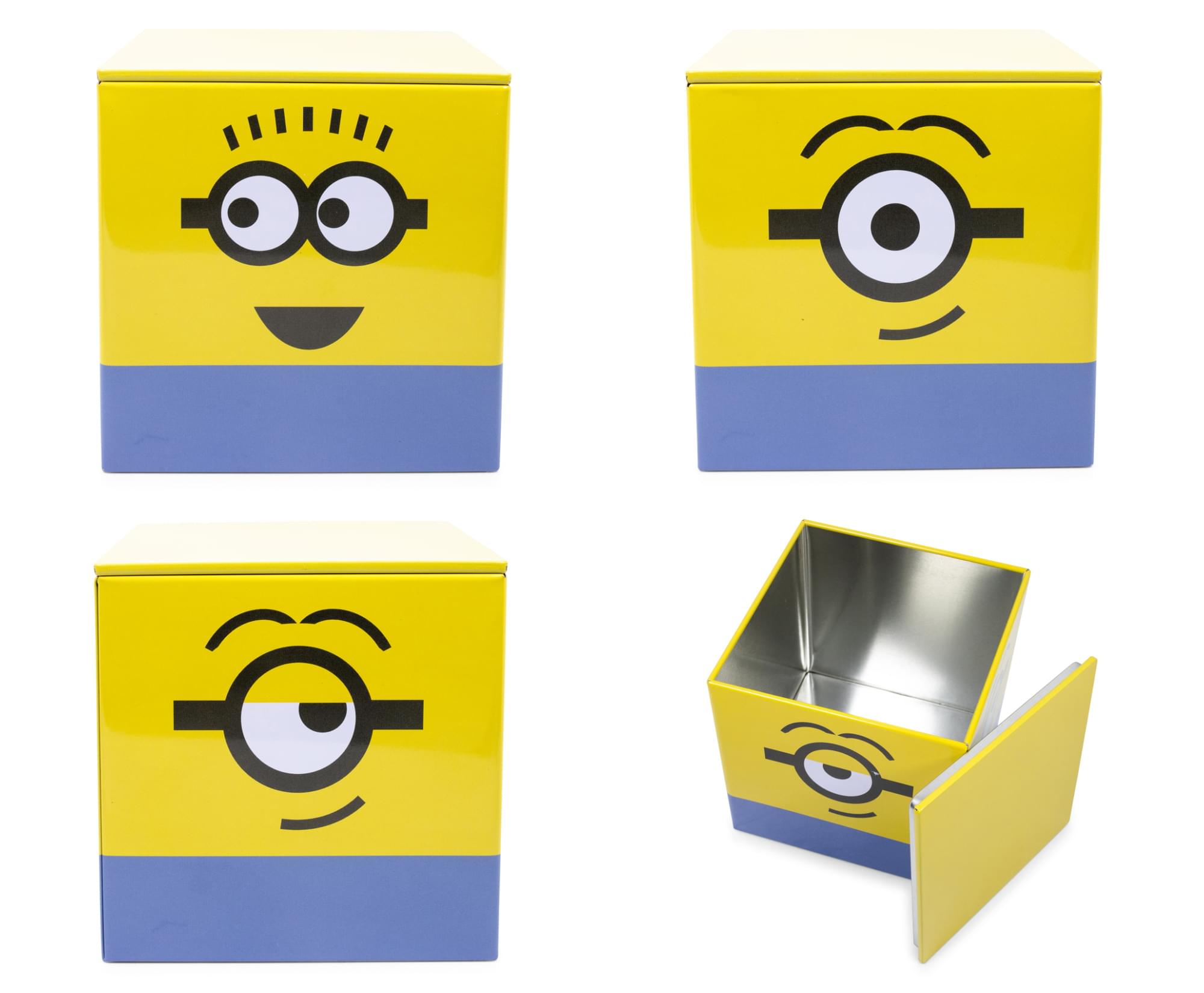 Alt View 1. Ukonic - Despicable Me Minions Tin Storage Box Cube Organizer with Lid | 4 Inches - Yellow.