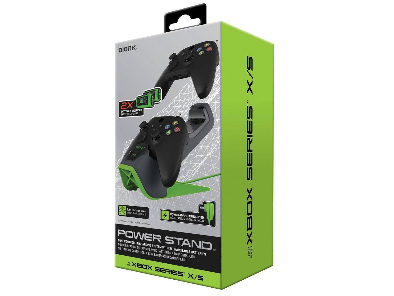 Bionic Power Stand for Xbox Series X/S

- 2X Batteries Included
- Power Adapter Included
- Dual Charging System with Rechargeable Batteries
- For Xbox Series X/S