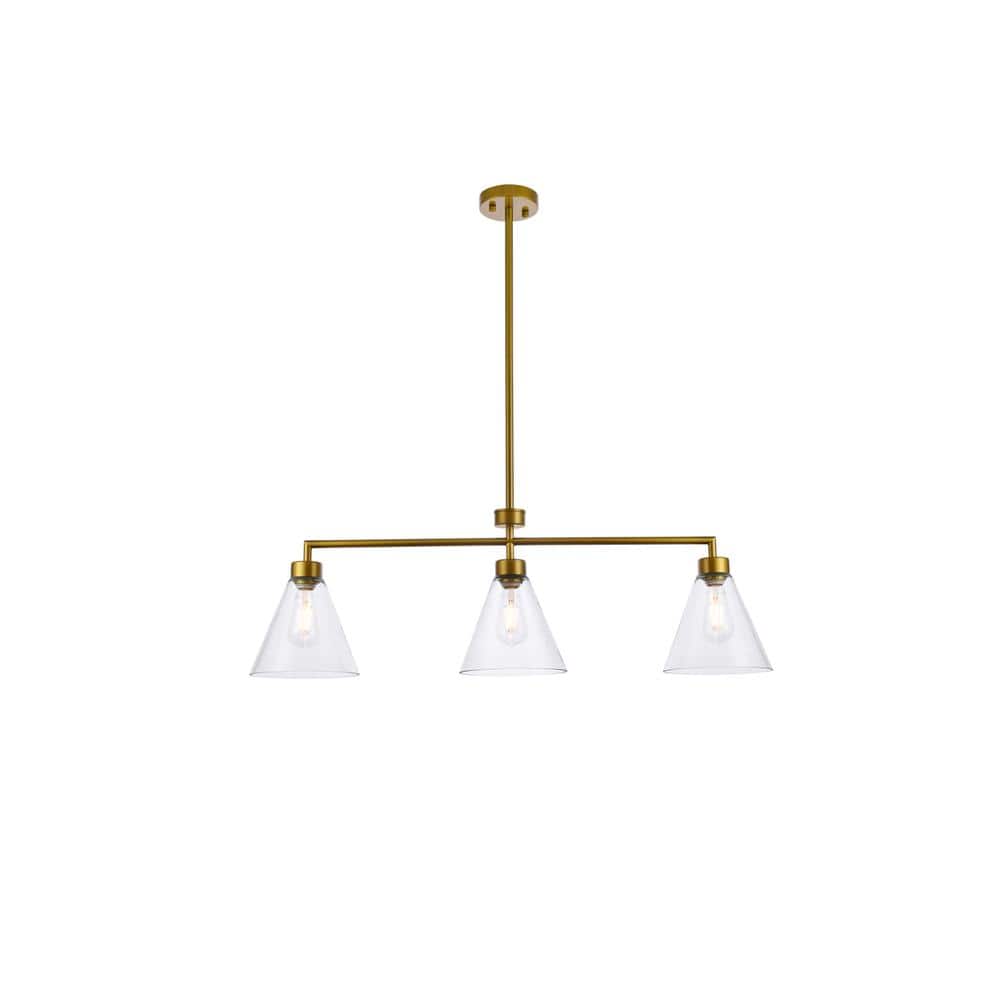 Living District - Mera 3 lights brass pendant - Brass And Clear price history on PriceWatchPro